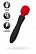 Черно-красный двусторонний вибромассажер Black Red - 21 см.