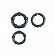 Набор из 3 рельефных эрекционных колец черного цвета