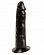 Рельефный чёрный фаллоимитатор на присоске - 16,5 см.