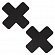 Черные пэстисы-кресты 2 Nipple Pasties