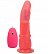 Розовый гелевый вибромассажер на присоске с пультом - 19,3 см.